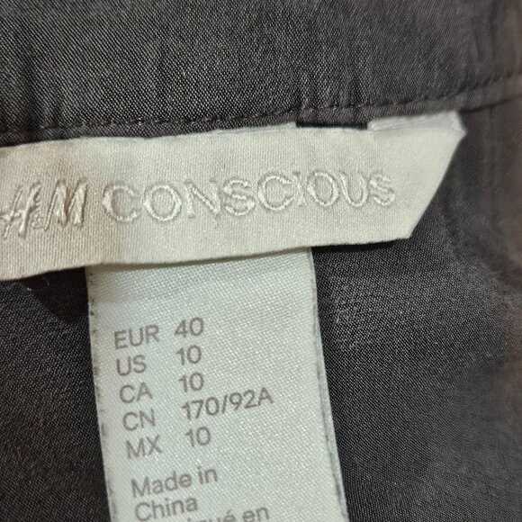 H&M Conscious Long Sleeve Tunic Blouse | US 10 | Charcoal Gray Sustainable Style - Picture 4 of 5